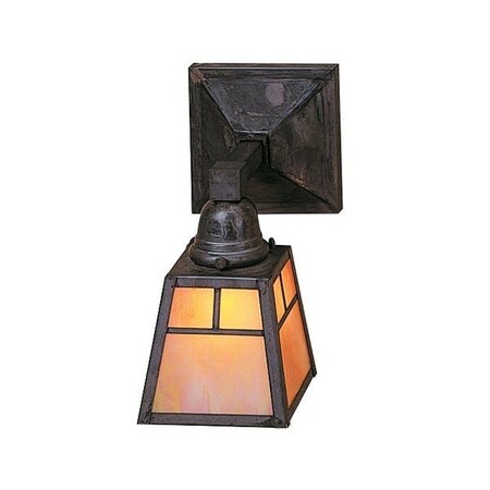 Arroyo Craftsman A-Line Shade One Light Sconce Without Overlay (Empty), Black, Frosted Glass AS-1EF-BK